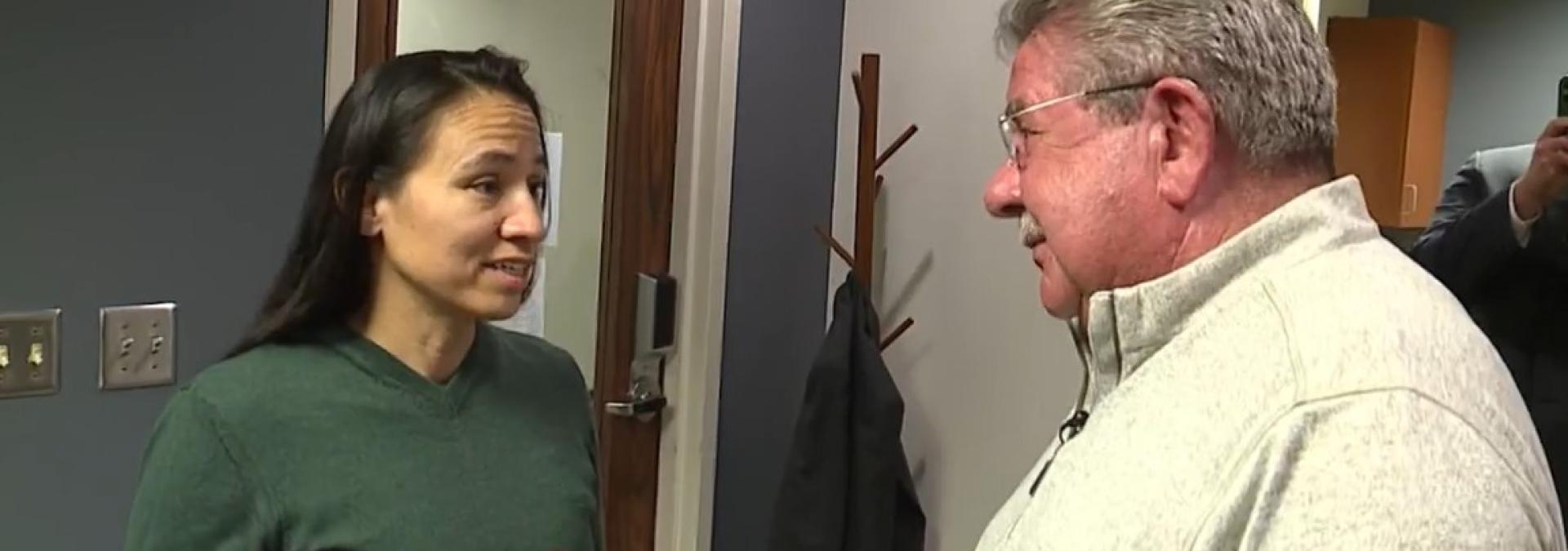Rep. Davids returns medal to local veteran