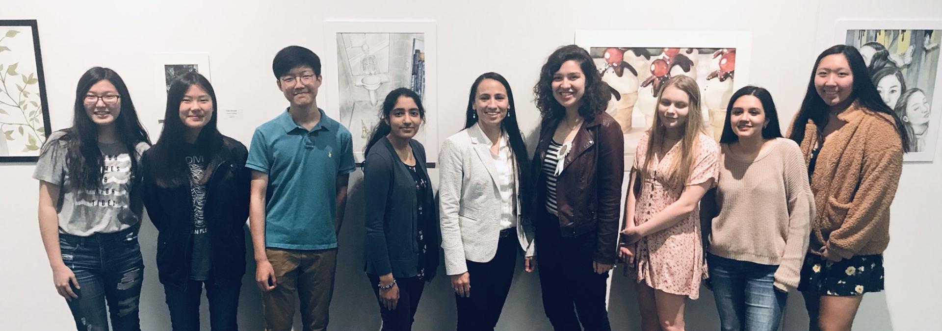 Rep. Davids with art competition students