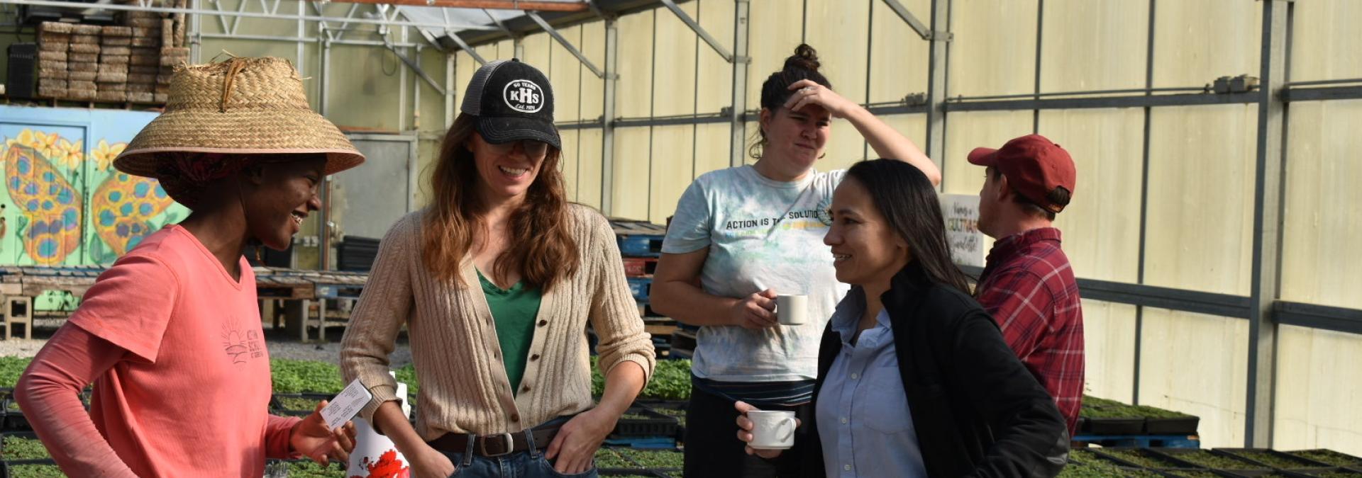 Rep. Sharice Davids at the KC Farm School’s greenhouse.