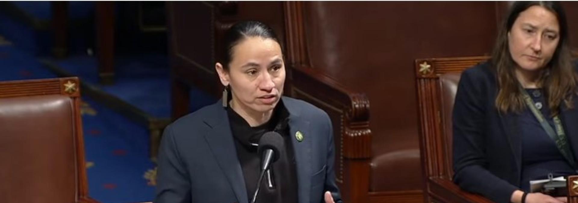 Davids speaks on the House floor about the importance of supporting Native entrepreneurs