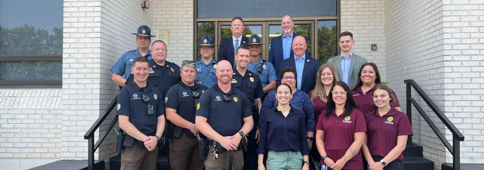 Representative Davids with representatives from Midwest HIDTA, Kansas Highway Patrol, and OPCAT.