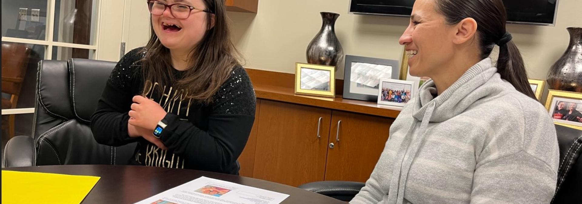 Rep. Davids with Rachel mast.