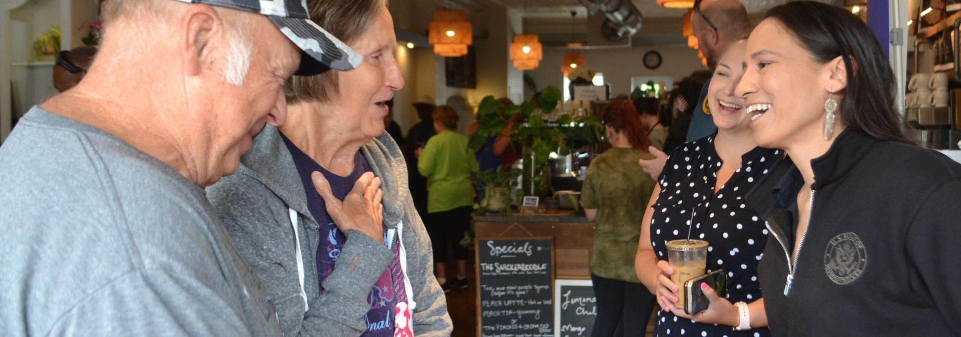 Rep. Davids listening to constituents in Kansas