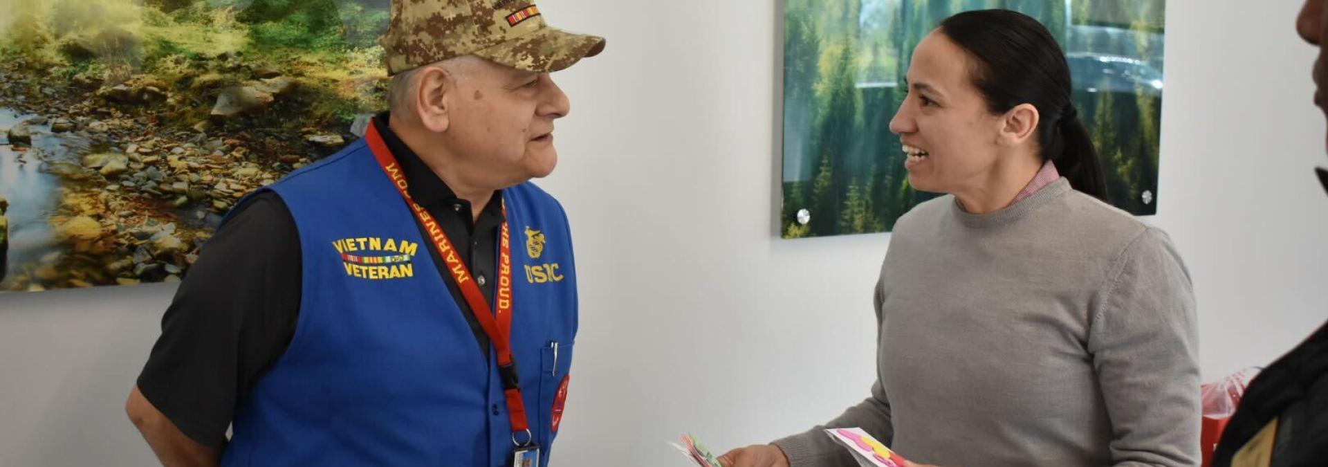 Rep. Davids with veteran