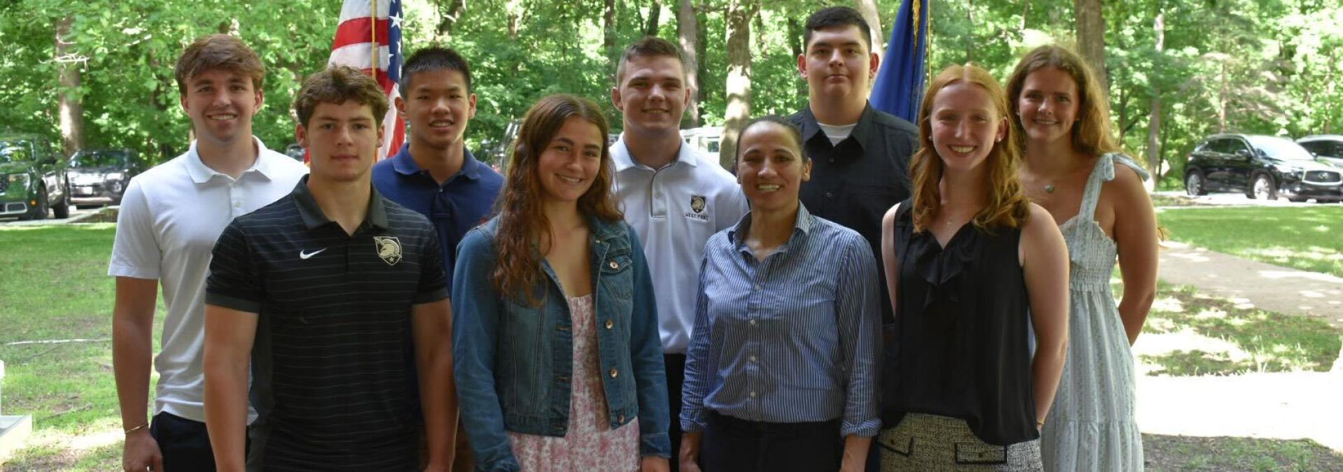 Rep. Sharice Davids with the students who received appointments to U.S. Service Academies