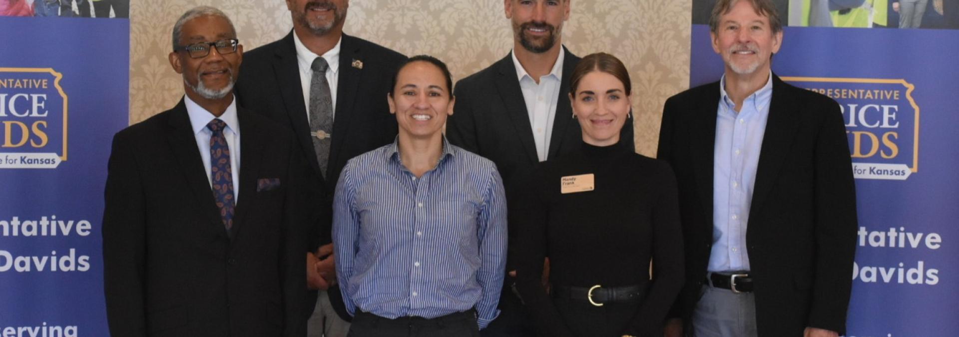 Rep. Sharice Davids with state and conservation leaders in Shawnee
