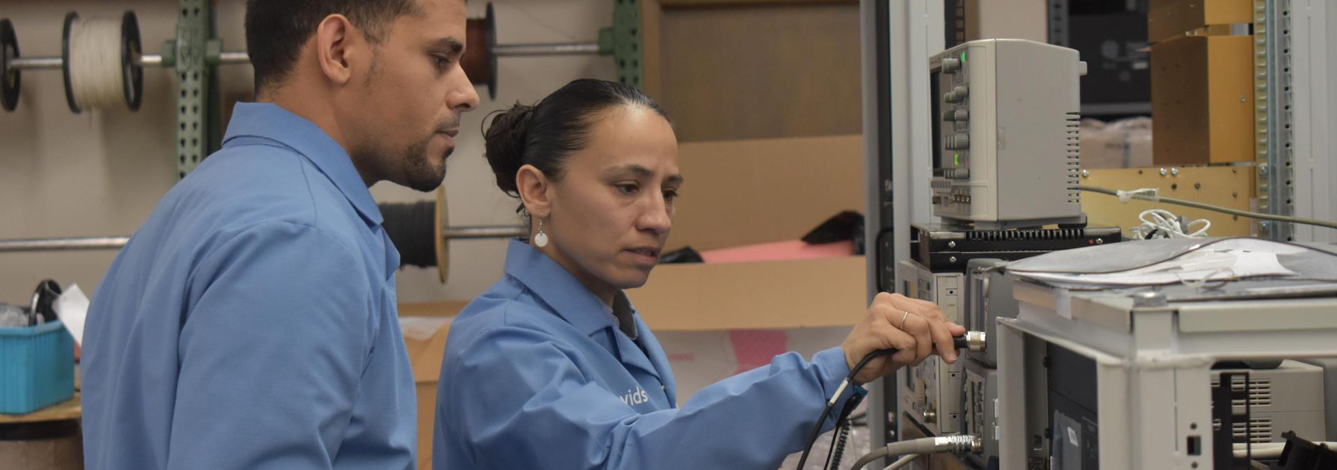 Rep. Sharice Davids works a “Sharice’s Shift” at Indra Air Traffic, Inc.