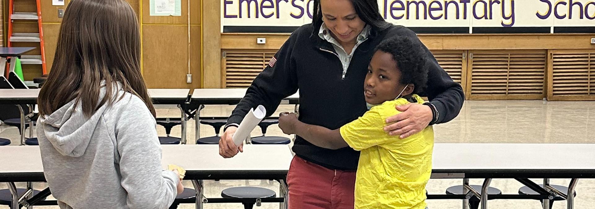 Rep. Sharice Davids at Emmerson Elementary School’s afterschool program