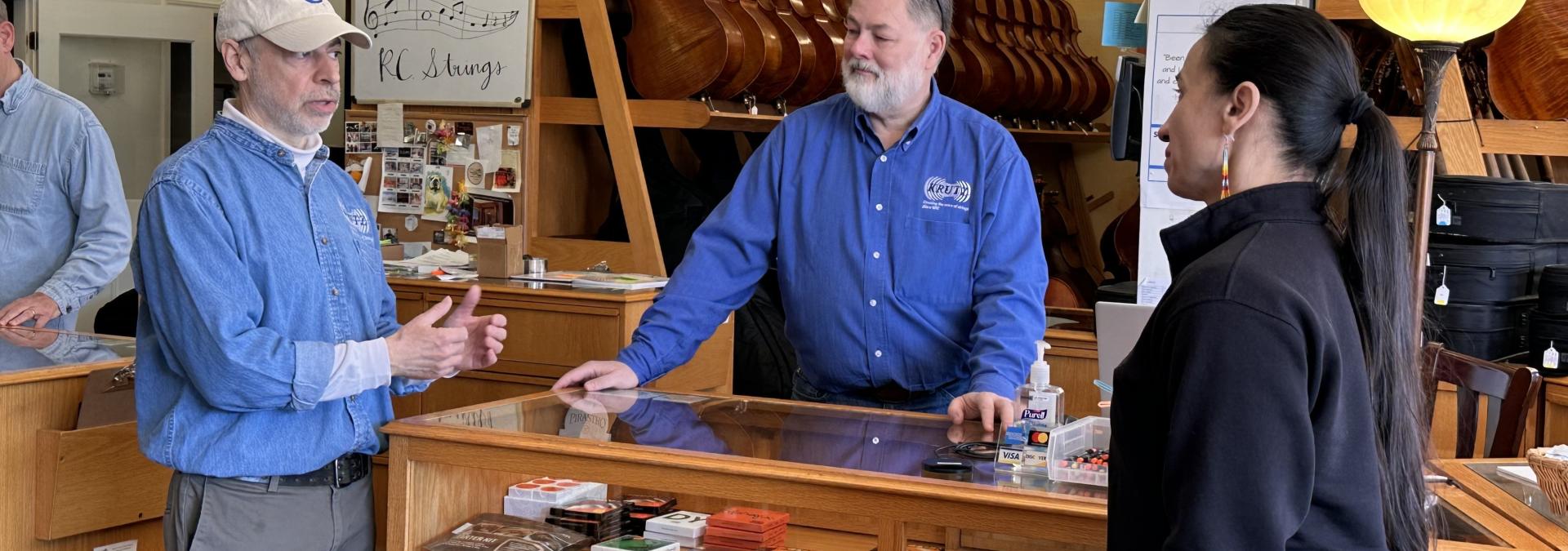 Rep. Sharice Davids at KC Strings in Merriam.