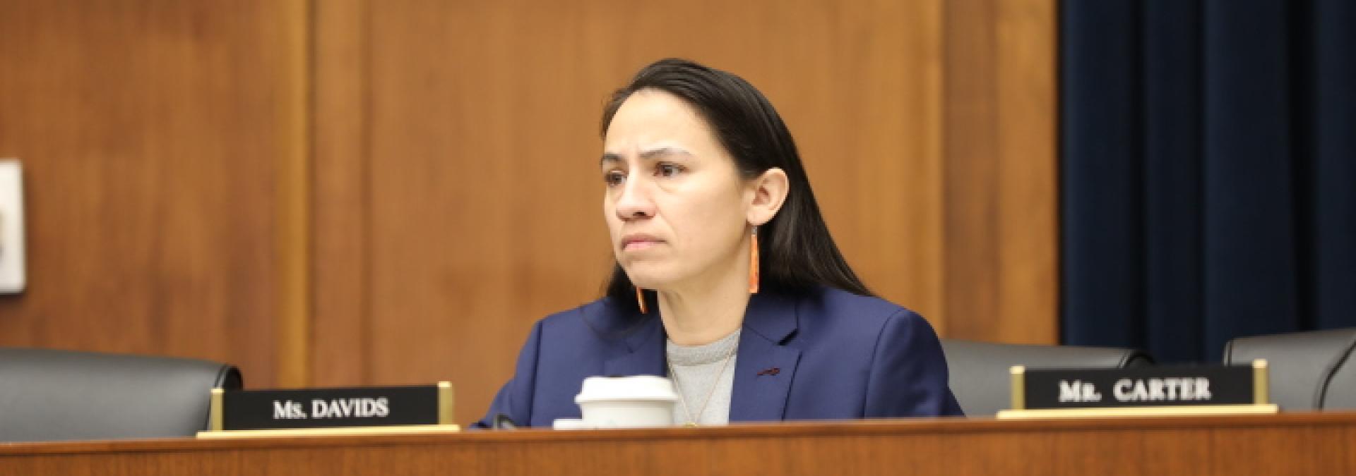 Rep. Davids during hearing