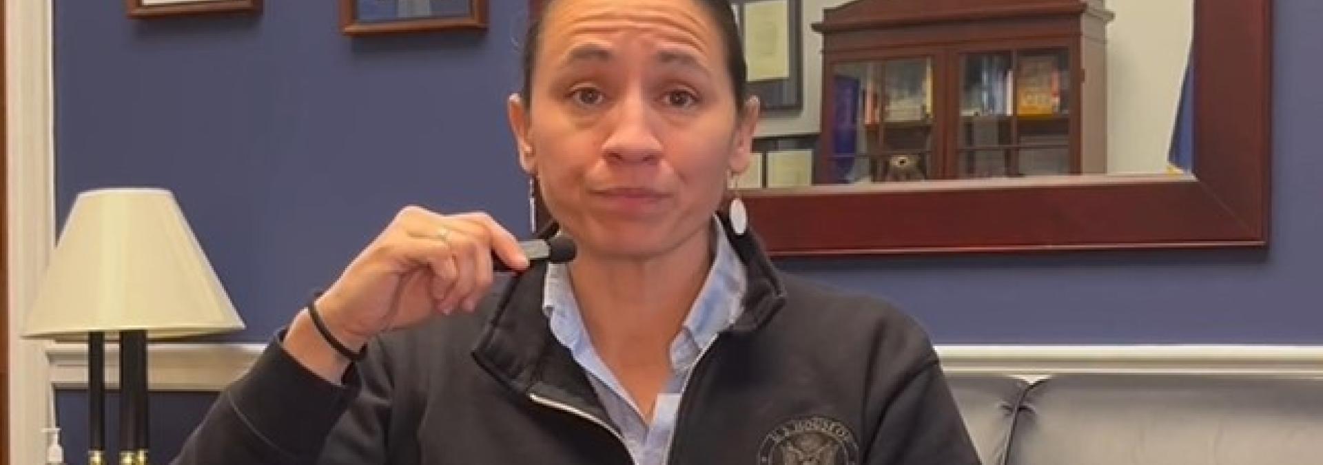 Rep. Sharice Davids Speaking to Camera