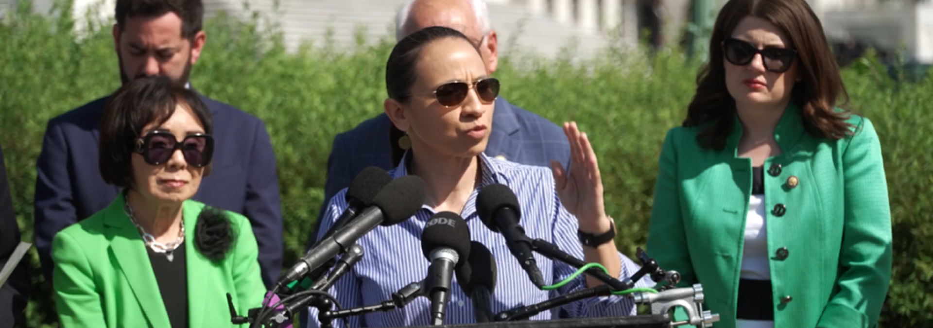 Rep. Davids at press conference gay lgbtq