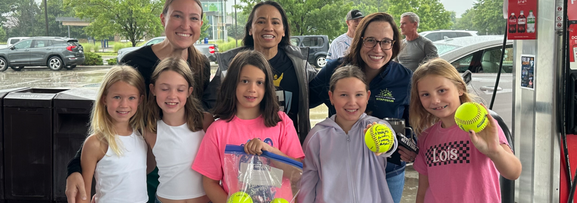 Rep. Sharice Davids and Kansans at Casey’s for “Fuel Up Friday” with the KC Diamonds