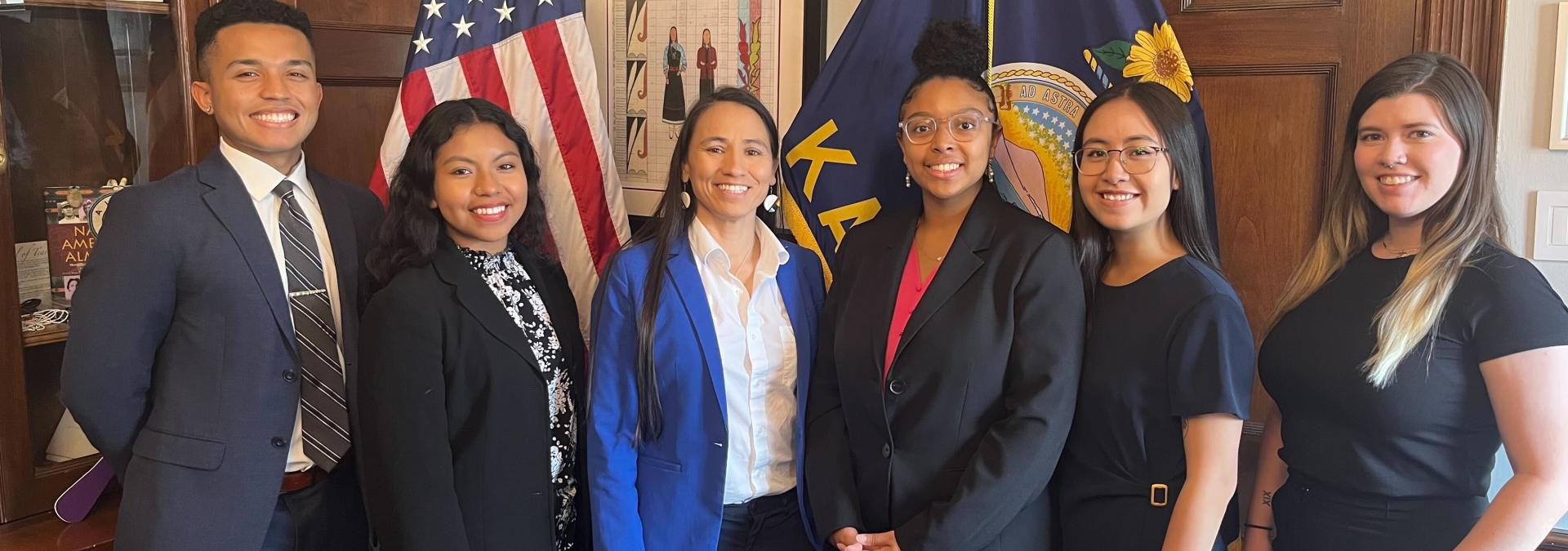 Rep. Davids with interns