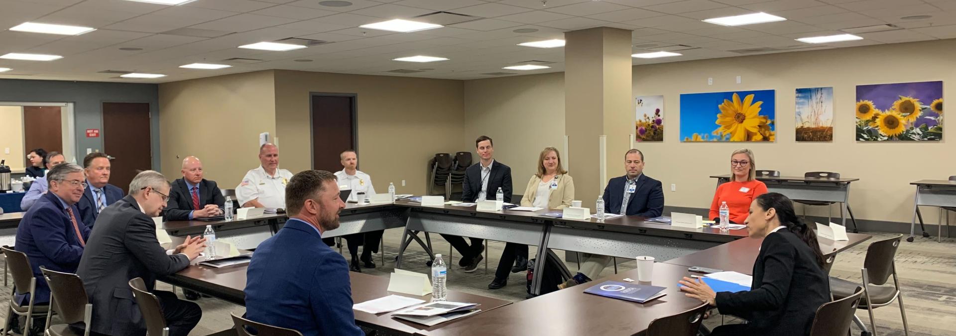 Rep. Sharice Davids with health care and law enforcement professionals during her second fentanyl summit.