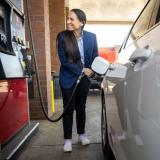 Rep. Davids at the gas pump