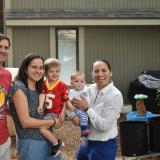 Representative Sharice Davids with Joe Zigtema, Paige McArdle, Eli Zigtema (two years old), and Colby Zigtema (four months old).