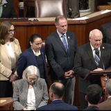 Rep. Sharice Davids with delegation on House floor