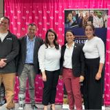 Rep. Sharice Davids with Planned Parenthood leaders and volunteers after today’s press conference.