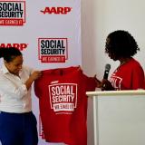 Rep. Sharice Davids and Glenda DuBoise, State Director of AARP Kansas