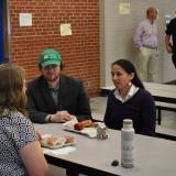 Rep. Sharice Davids eating lunch at Westridge Middle School.