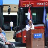 Rep. Davids announces Announce Bipartisan Infrastructure Law funding to improve clean energy transit in KC Metro Area.