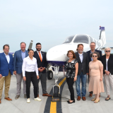 Rep. Sharice Davids, John County leadership, and Johnson County Executive Airport staff.
