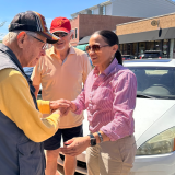 Rep. Davids shaking hands