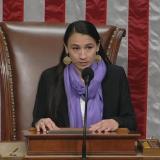 Rep. Davids presiding over the House floor during debate of the Violence Against Women Act reauthorization