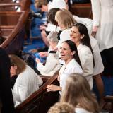 Reps. Davids and Haaland at the State of the Union.