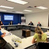 Rep. Sharice Davids speaks with local manufacturing, technology, and business leaders on the recently passed supply chain and manufacturing legislation.