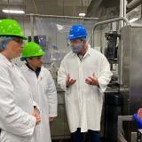 Rep. Sharice Davids and Under Secretary Moffitt during a tour of National Beef’s Kansas City, Kansas processing facility.