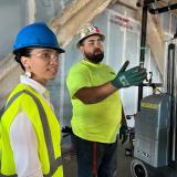 Rep. Davids shadows a Rodriguez Mechanical apprentice at the Shamrock Trading Corp. expansion