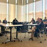 Rep. Sharice Davids with local, state, and federal law enforcement officers during her fentanyl summit in August.