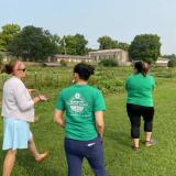 Davids walks the grounds