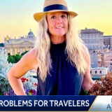 Stacy Drake, a resident of Kansas’ Third District, and Davids speak on passport casework