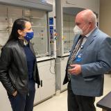 Rep. Davids and Dr. Stefan Bossmann at the KU Cancer Center