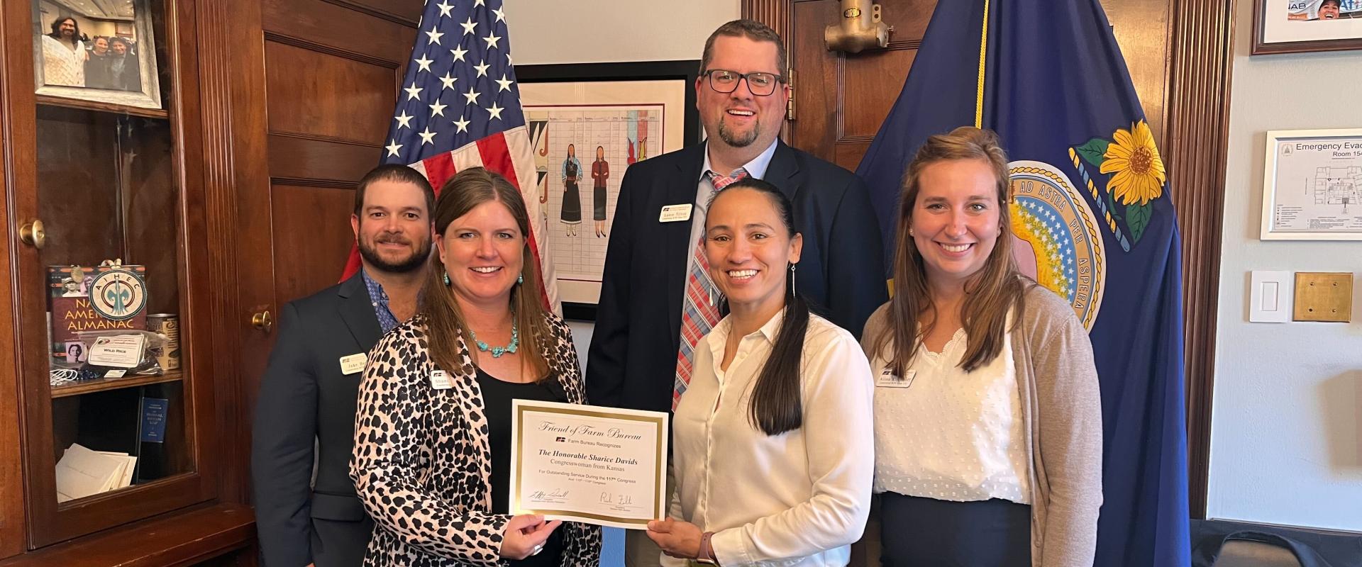 Rep. Davids with a group of Farm Bureau representatives