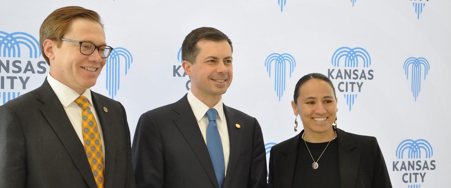 Sharice Davids, Pete Buttigieg and David Toland