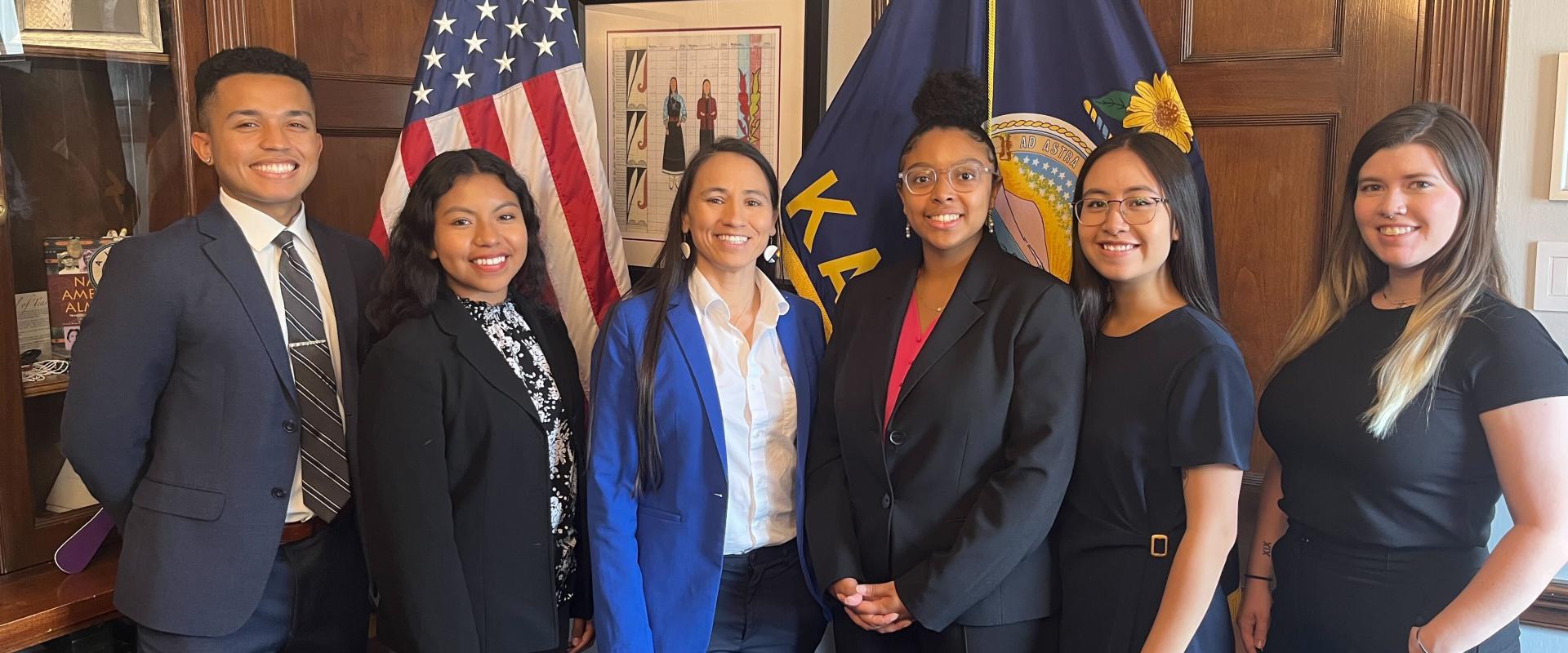 Rep. Davids with interns