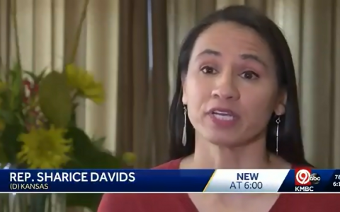 Rep. Sharice Davids speaks to KMBC