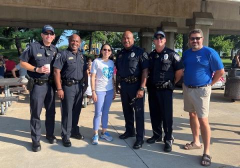 Rep. Davids with police officers in Prairie Village