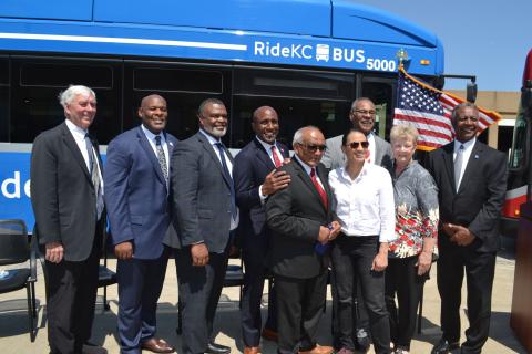 Representatives Davids and Cleaver after the bipartisan infrastructure law funding announcement.