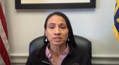 Representative Sharice Davids speaks on the consequences of not electing a House speaker and calls for bipartisanship.