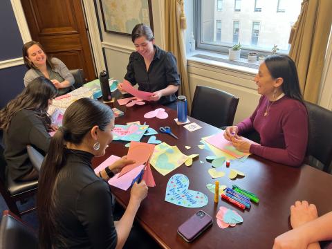 Davids and her team create valentines for Kansas veterans.