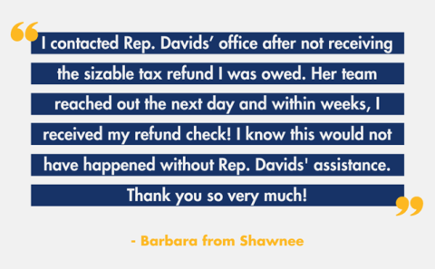 Davids’ office helped Barbara receive her stalled tax refund
