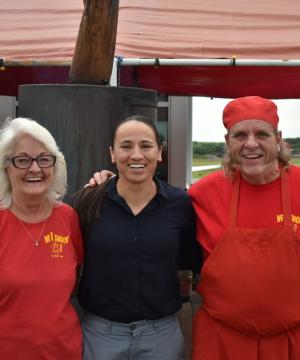 Rep. Davids at We B Smokin in Paola 