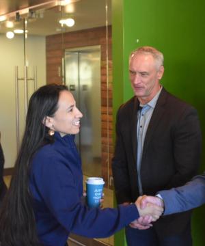 Davids with local tech leaders before today’s roundtable.