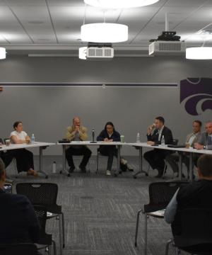 Representative Sharice Davids participates in USMCA discussion.