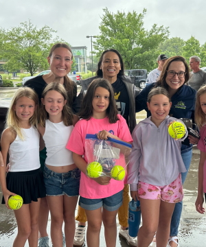 Rep. Sharice Davids and Kansans at Casey’s for “Fuel Up Friday” with the KC Diamonds